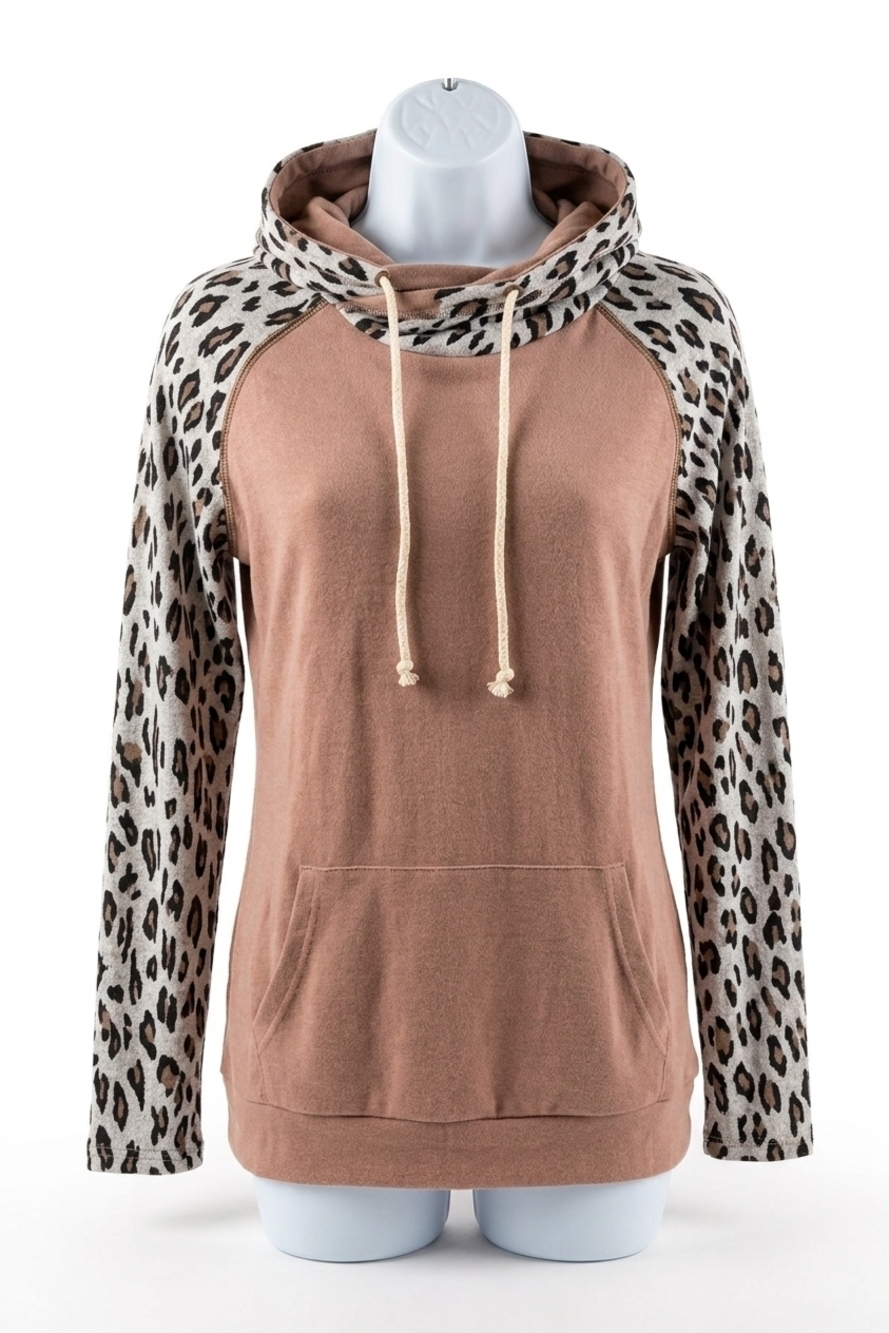 NEW AMPERSAND AVE meow double hoodie in mocha